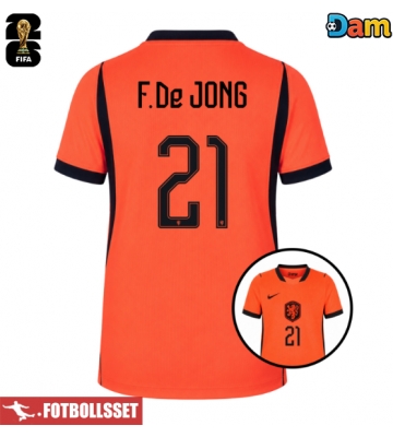 Nederländerna Frenkie de Jong #21 Hemmatröja Dam VM 2026 Kortärmad